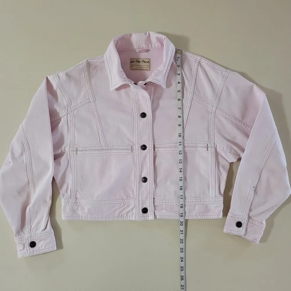 Free People Star Crossed Sorbet Denim Cropped Jacket - Picture 8 of 16